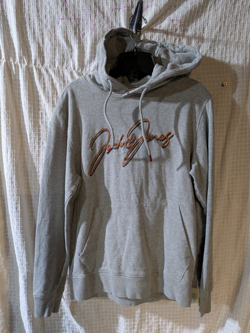 Jack & Jones Light Gray Hoodie with Script Logo